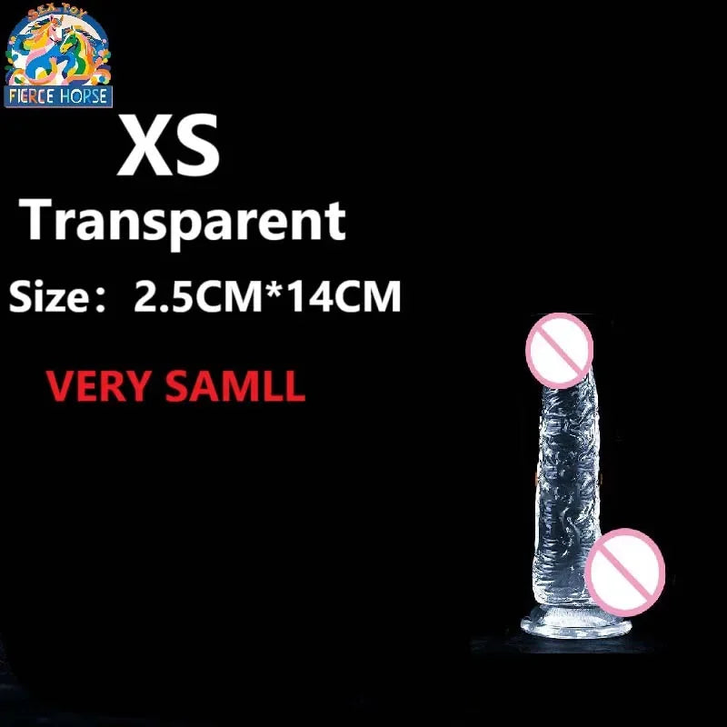 Transparenter Jelly-Dildo – 7 Größen von XS bis XXL