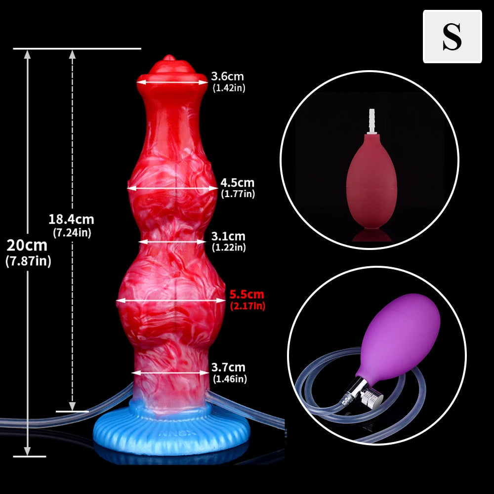 XXL Squirting-Dildo mit aufblasbarem Knoten