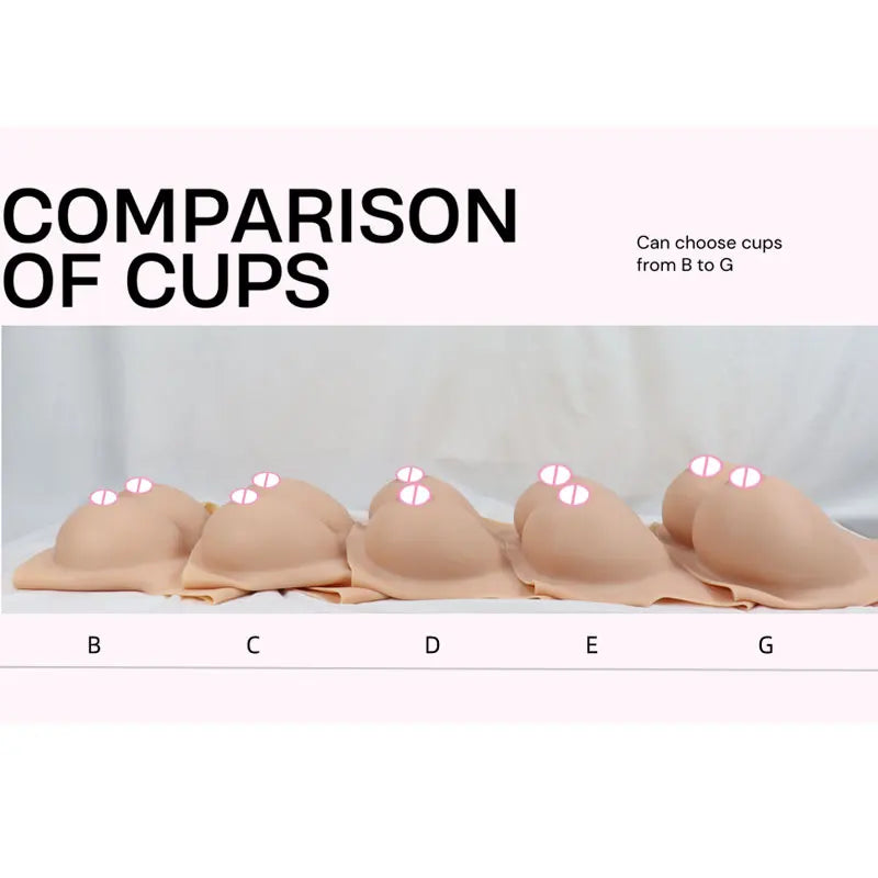 Silikon-Brustformen XXL – Cup C bis H, 4 Hauttöne