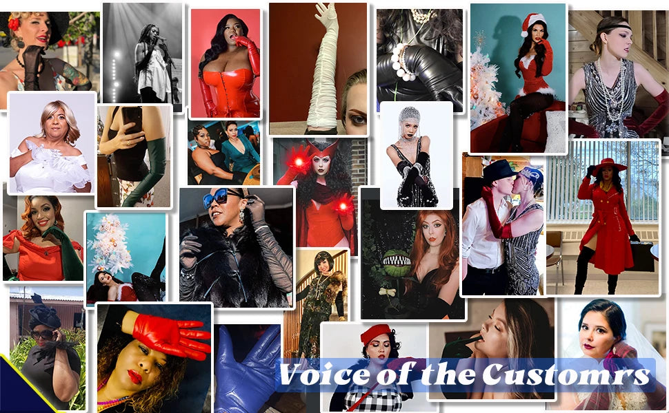 Extra lange Handschuhe mit Nägeln – 70 cm