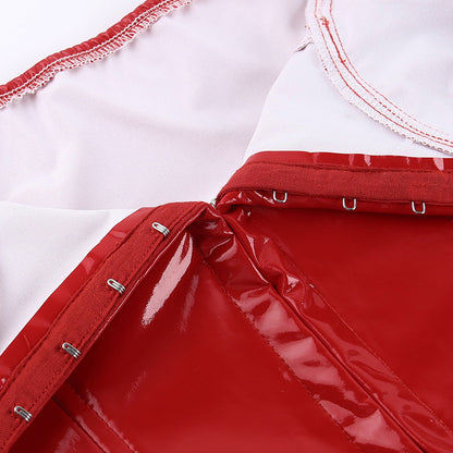 Trägerloses Korsett-Minikleid in Lackoptik