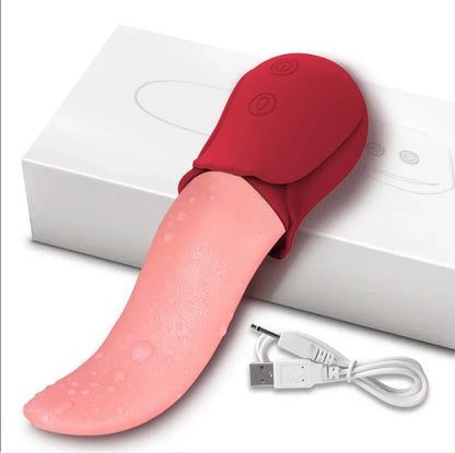 Rosen-Vibrator mit Saug- & Zungenfunktion