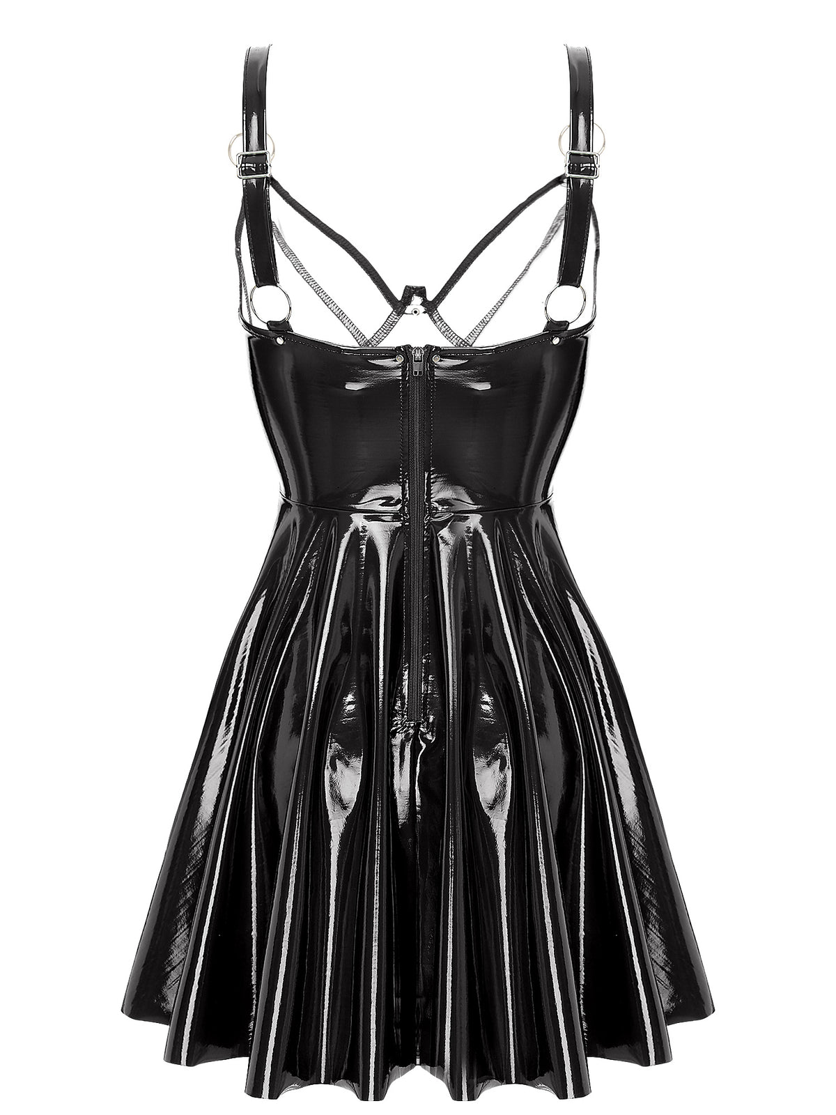 Wetlook-Minikleid mit Cut-Outs – 4 Farben, bis 5XL