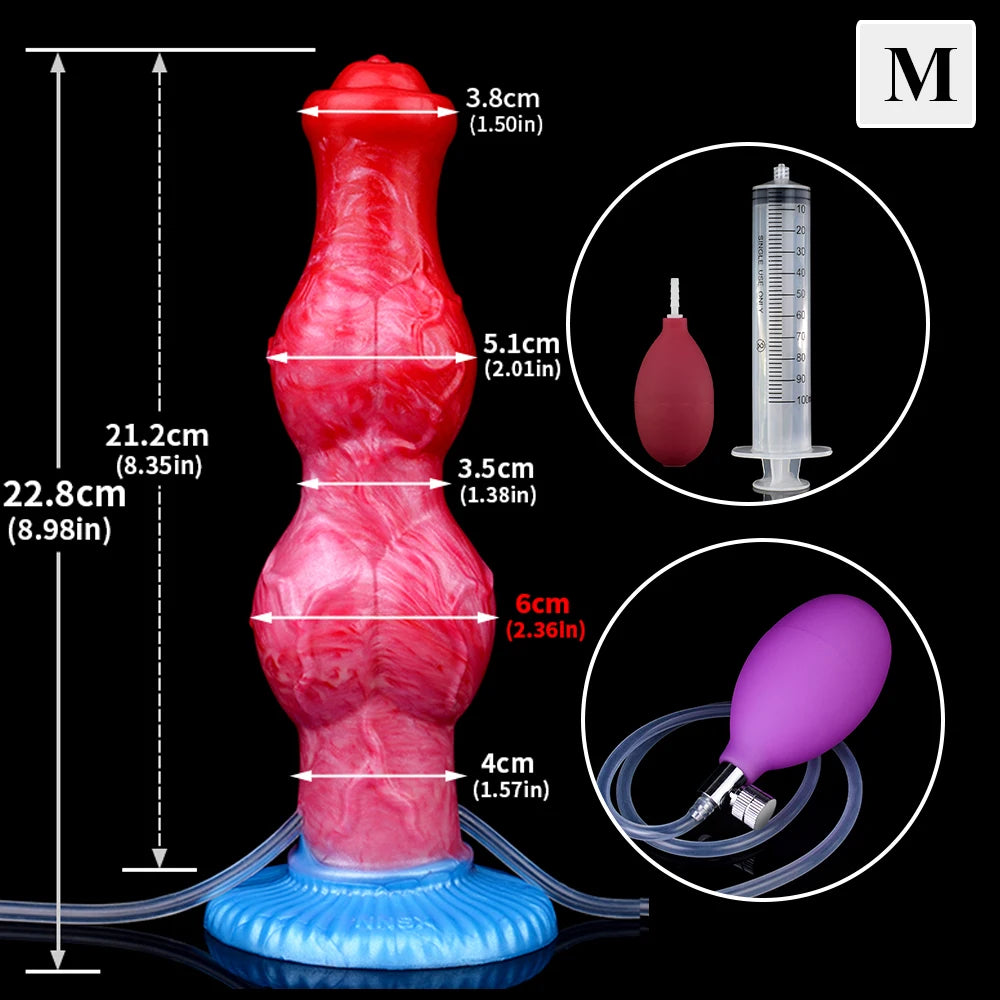 XXL Squirting-Dildo mit aufblasbarem Knoten