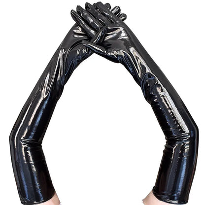 Lange Wetlook-Handschuhe – 53 cm