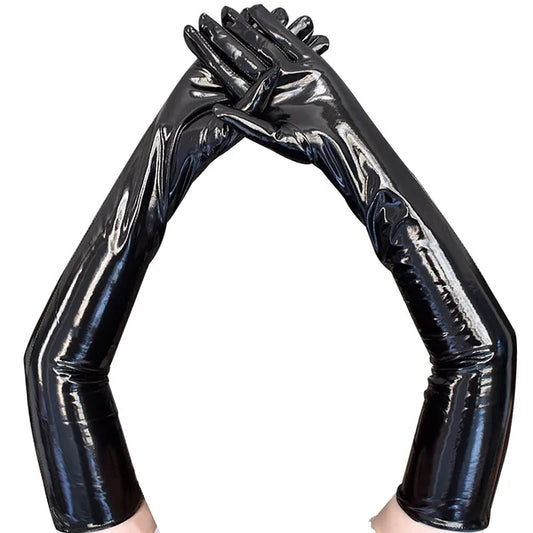 Lange Wetlook-Handschuhe – 53 cm