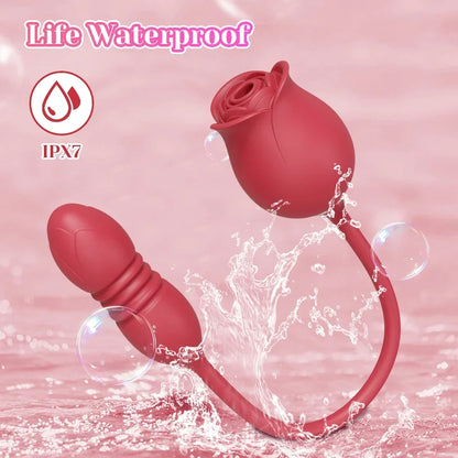 Rosen-Vibrator 2-in-1 – Saugfunktion & Vibro-Stab