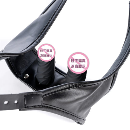 Strap-On Doppeldildo mit Vibration