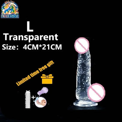Transparenter Jelly-Dildo – 7 Größen von XS bis XXL