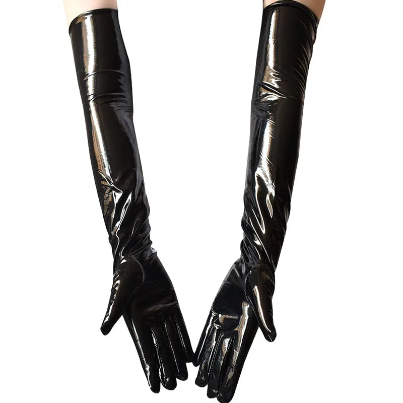 Lange Wetlook-Handschuhe – 53 cm