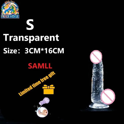 Transparenter Jelly-Dildo – 7 Größen von XS bis XXL
