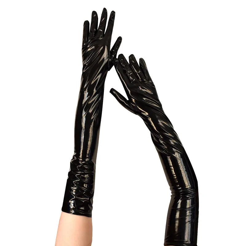 Lange Wetlook-Handschuhe – 53 cm
