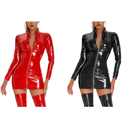 Wetlook-Crop-Top – 5 Designs in Rot & Schwarz