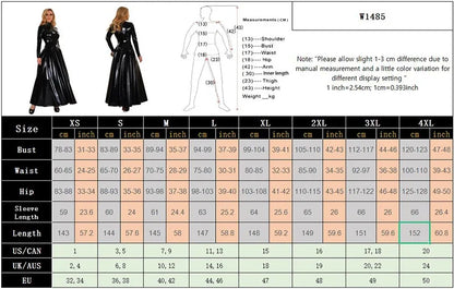 Wetlook-Maxikleid mit Stehkragen