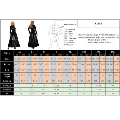 Wetlook-Maxikleid mit Stehkragen