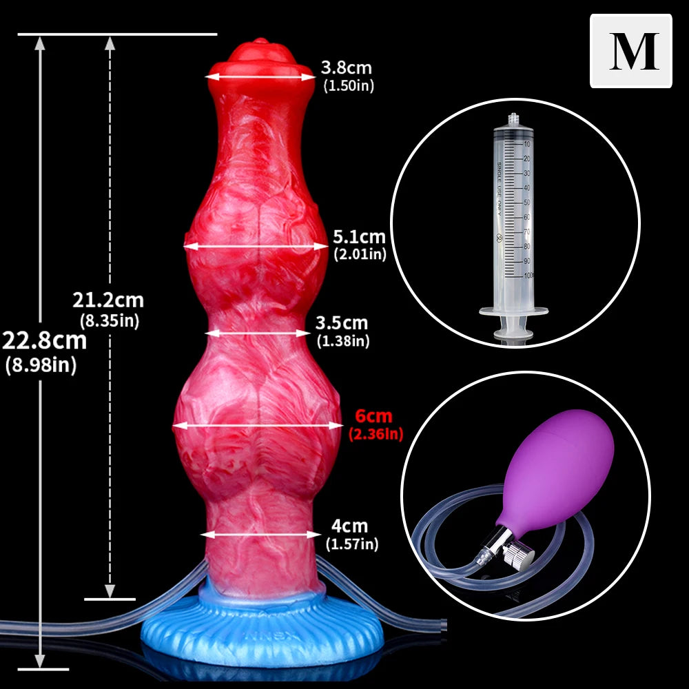 XXL Squirting-Dildo mit aufblasbarem Knoten