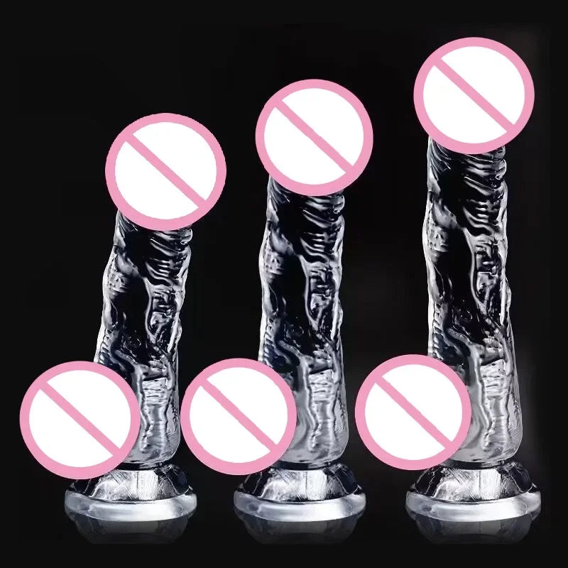 Transparenter Jelly-Dildo – 7 Größen von XS bis XXL