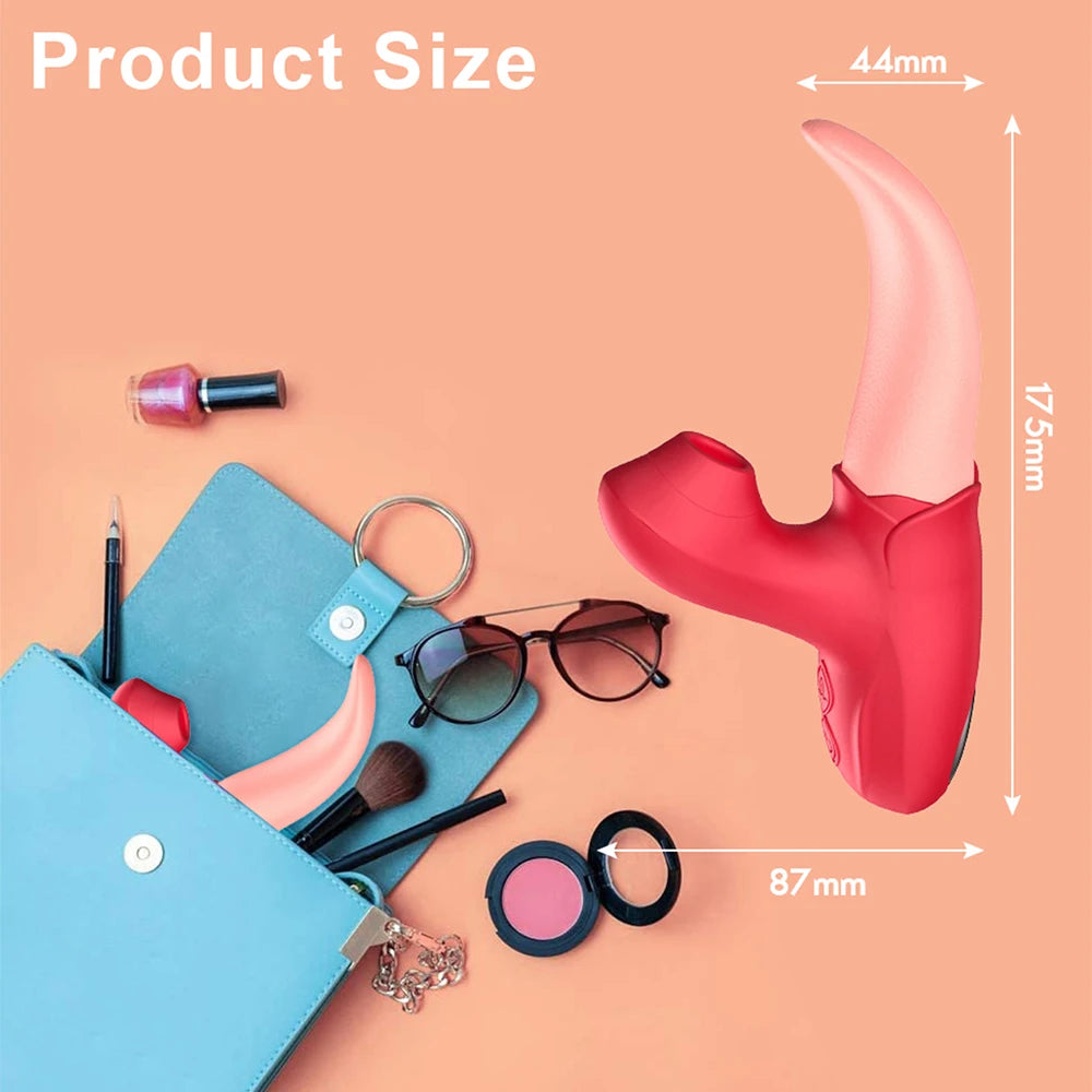 Rosen-Vibrator mit Saug- & Zungenfunktion