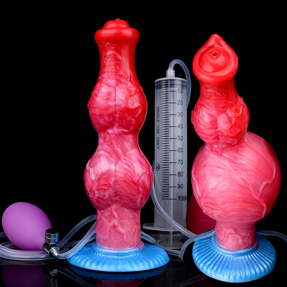 XXL Squirting-Dildo mit aufblasbarem Knoten