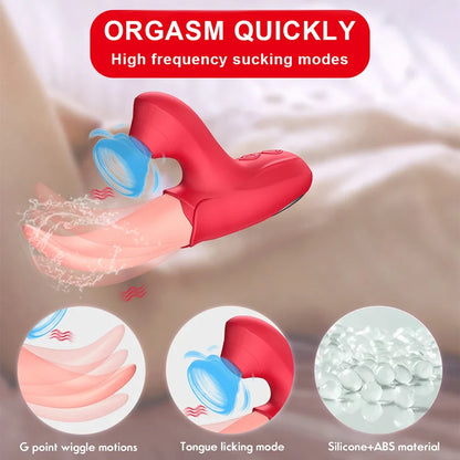 Rosen-Vibrator mit Saug- & Zungenfunktion