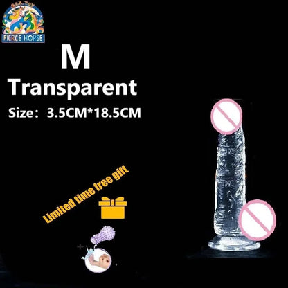Transparenter Jelly-Dildo – 7 Größen von XS bis XXL