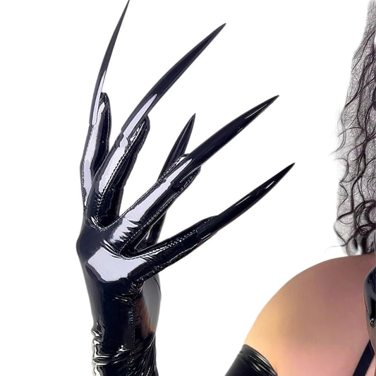 Extra lange Handschuhe mit Nägeln – 70 cm