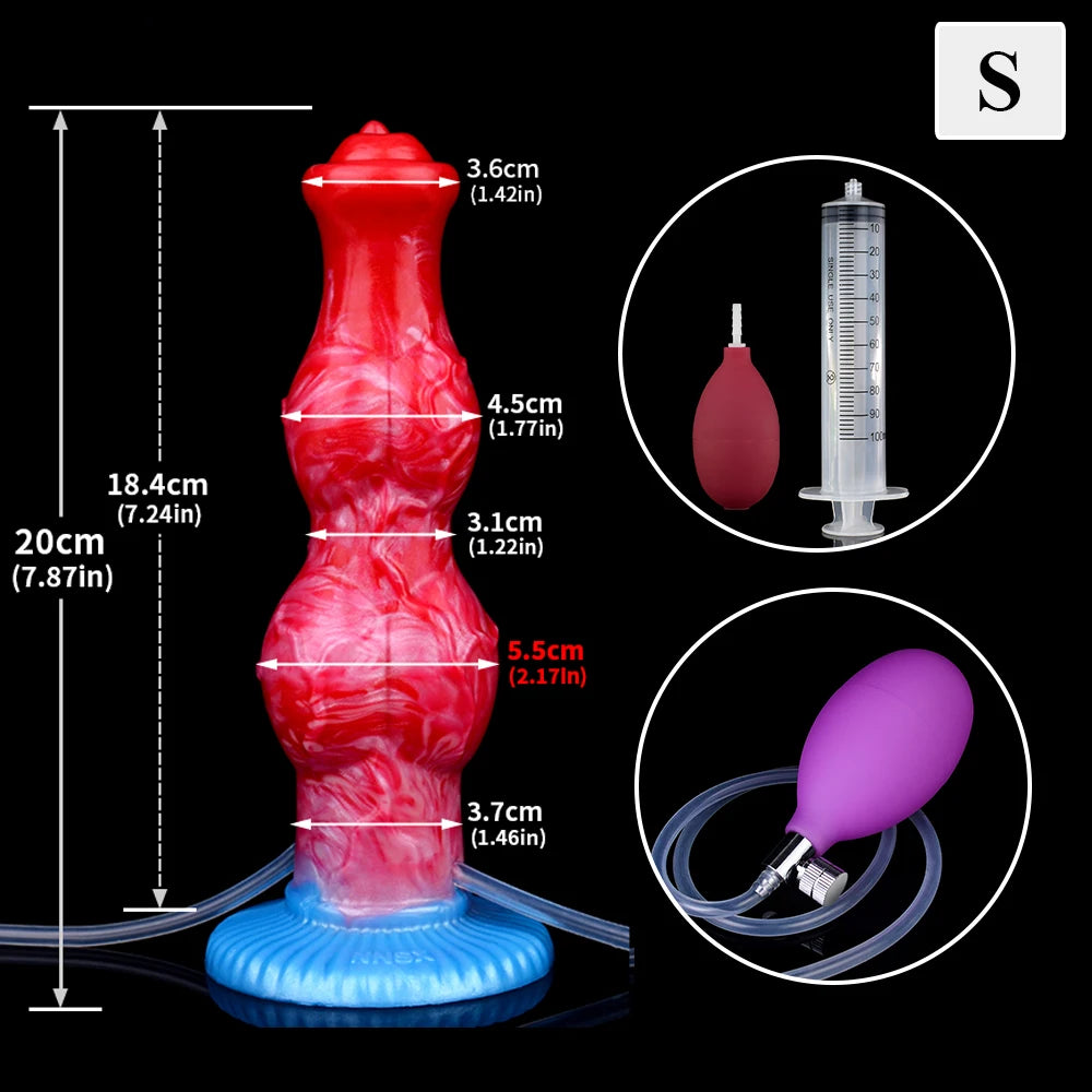 XXL Squirting-Dildo mit aufblasbarem Knoten