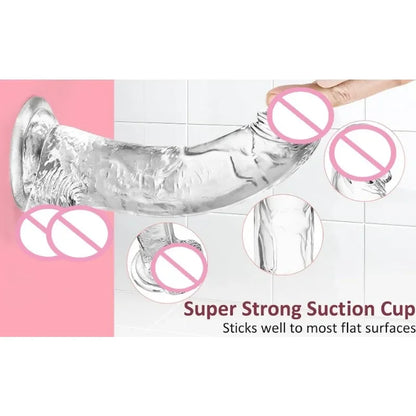 Transparenter Jelly-Dildo – 7 Größen von XS bis XXL