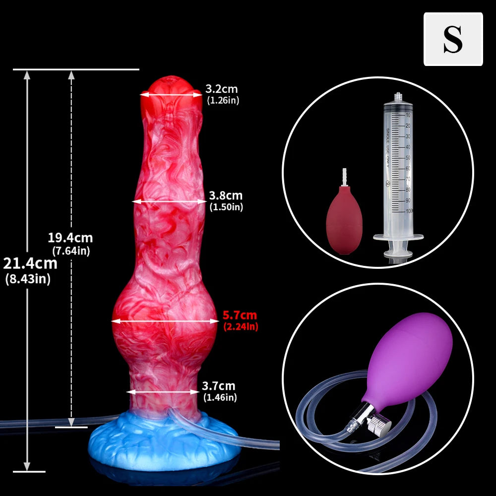 XXL Squirting-Dildo mit aufblasbarem Knoten