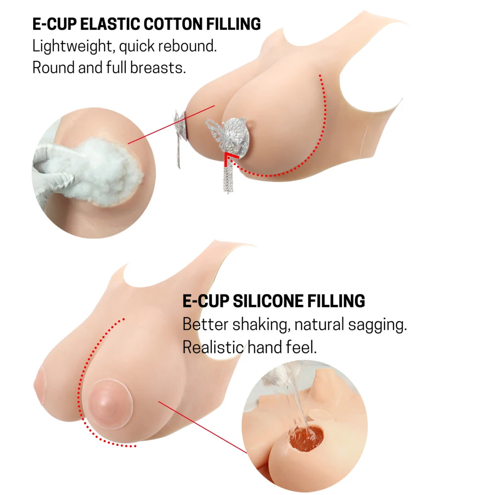 Silikon-Brustformen XXL – Cup C bis H, 4 Hauttöne