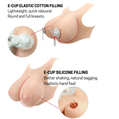 Silikon-Brustformen XXL – Cup C bis H, 4 Hauttöne