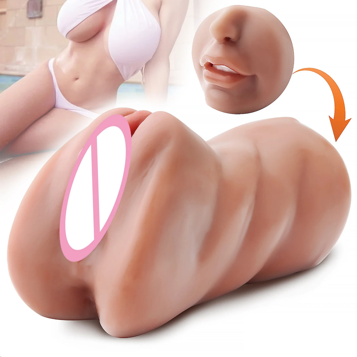 Realistischer Masturbator aus weichem Silikon – 5 Modelle
