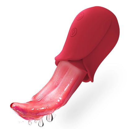 Rosen-Vibrator mit Saug- & Zungenfunktion