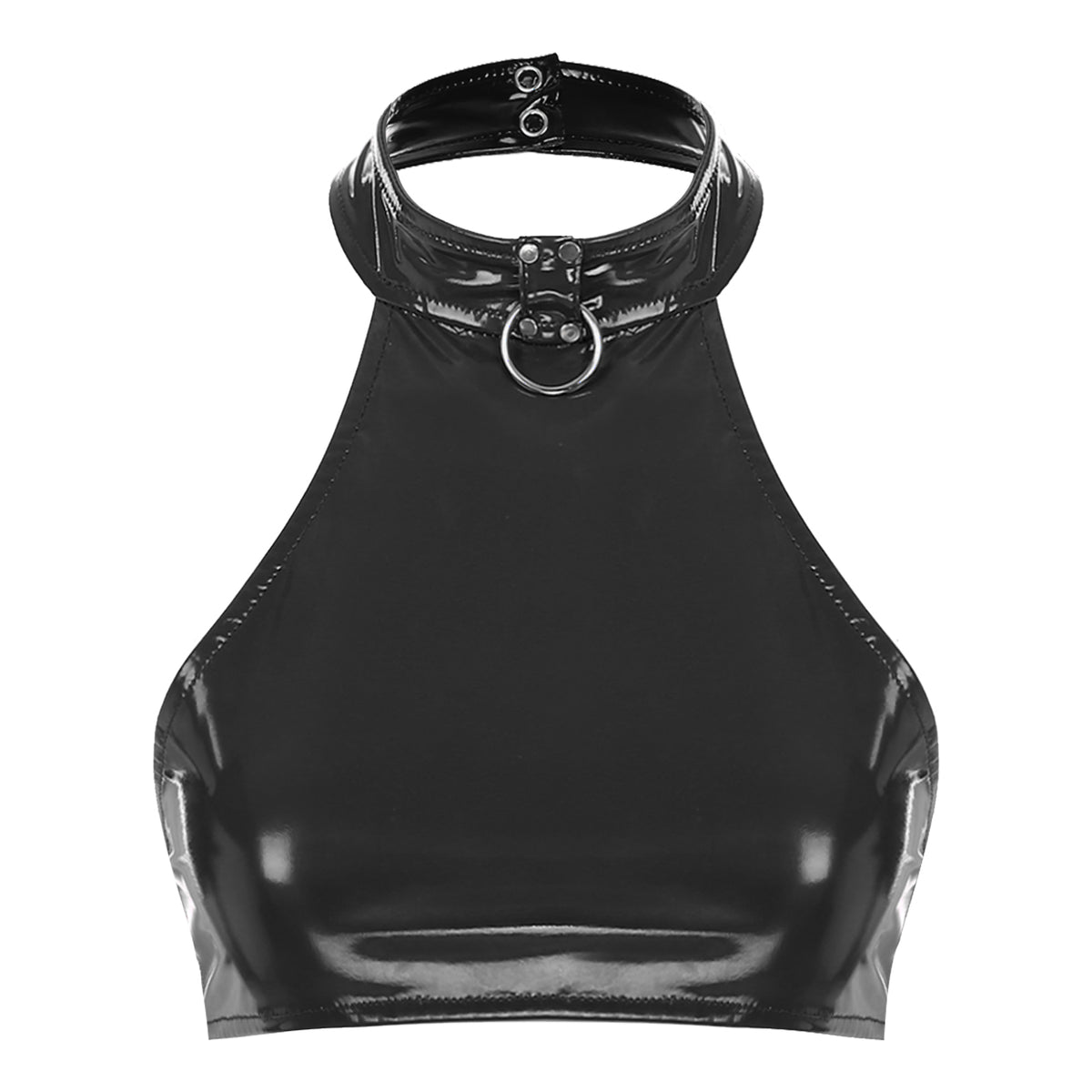 Rückenfreies Wetlook-Crop-Top