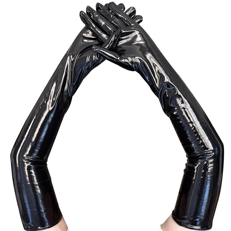 Lange Wetlook-Handschuhe – 53 cm