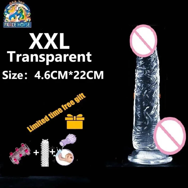 Transparenter Jelly-Dildo – 7 Größen von XS bis XXL