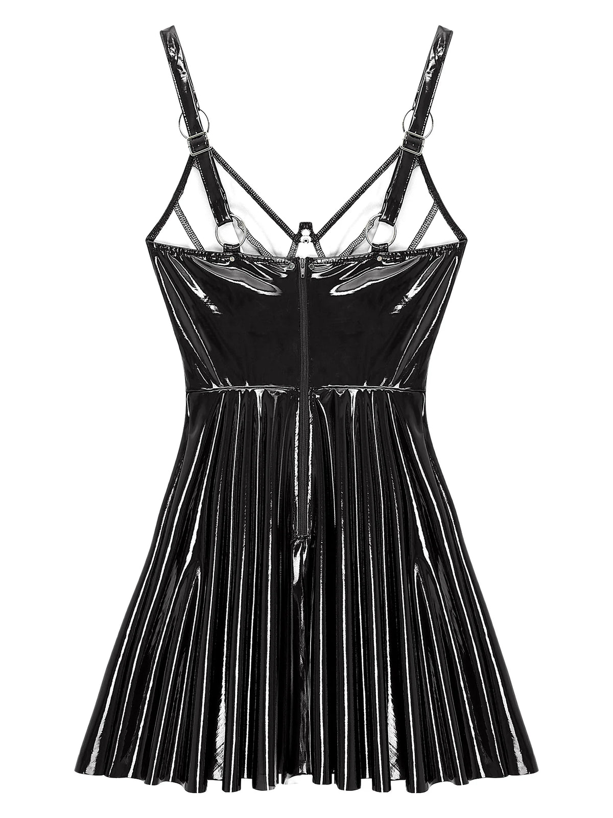 Wetlook-Minikleid mit Cut-Outs – 4 Farben, bis 5XL