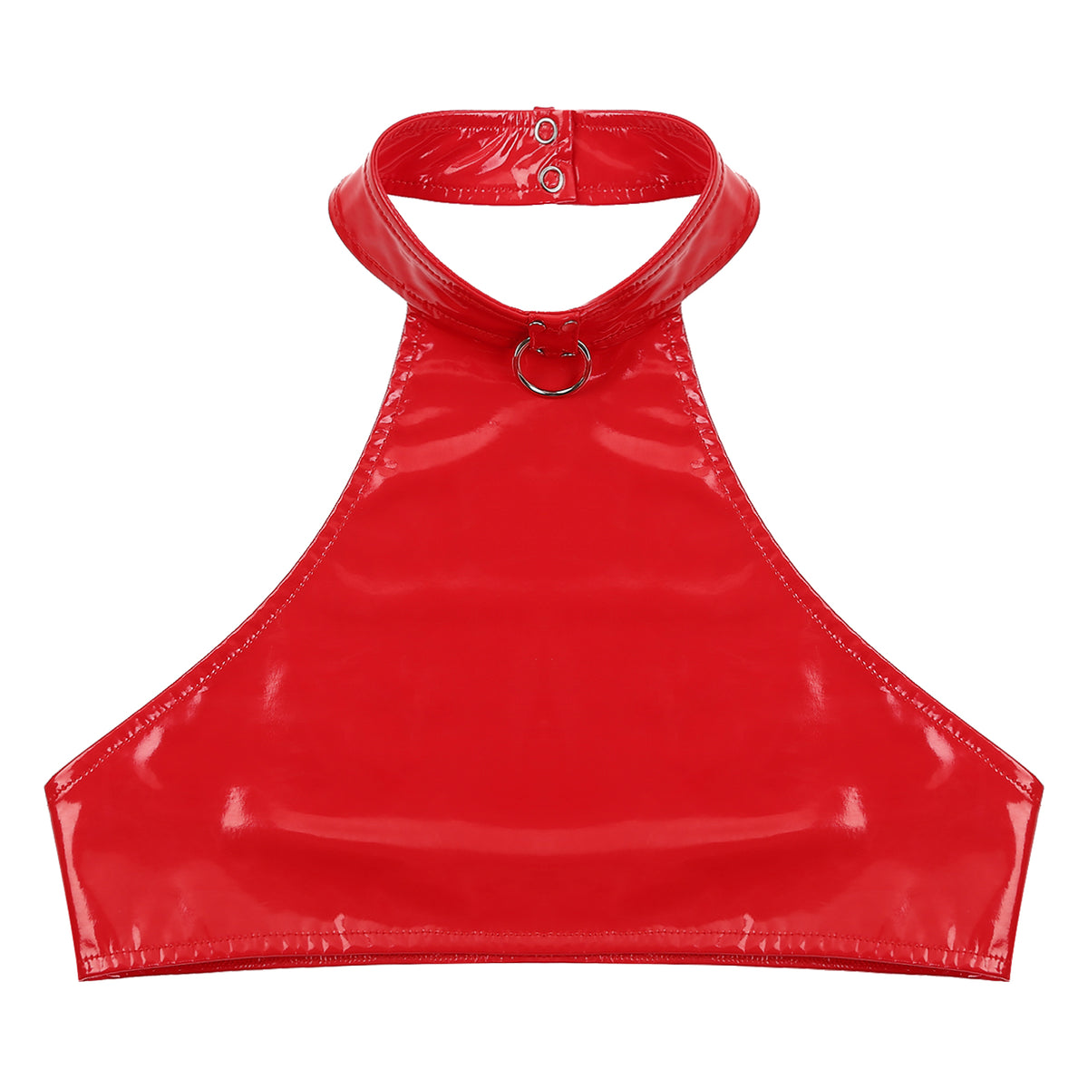 Rückenfreies Wetlook-Crop-Top