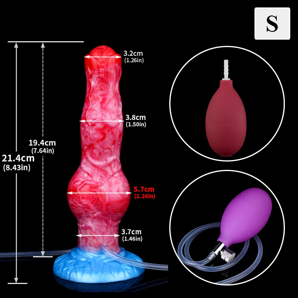 XXL Squirting-Dildo mit aufblasbarem Knoten