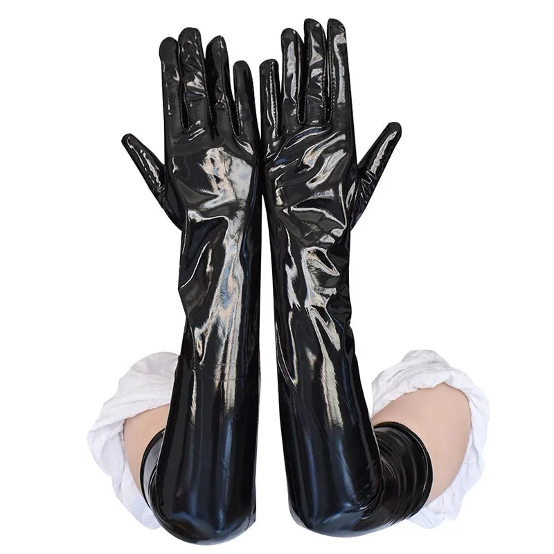 Lange Wetlook-Handschuhe – 53 cm