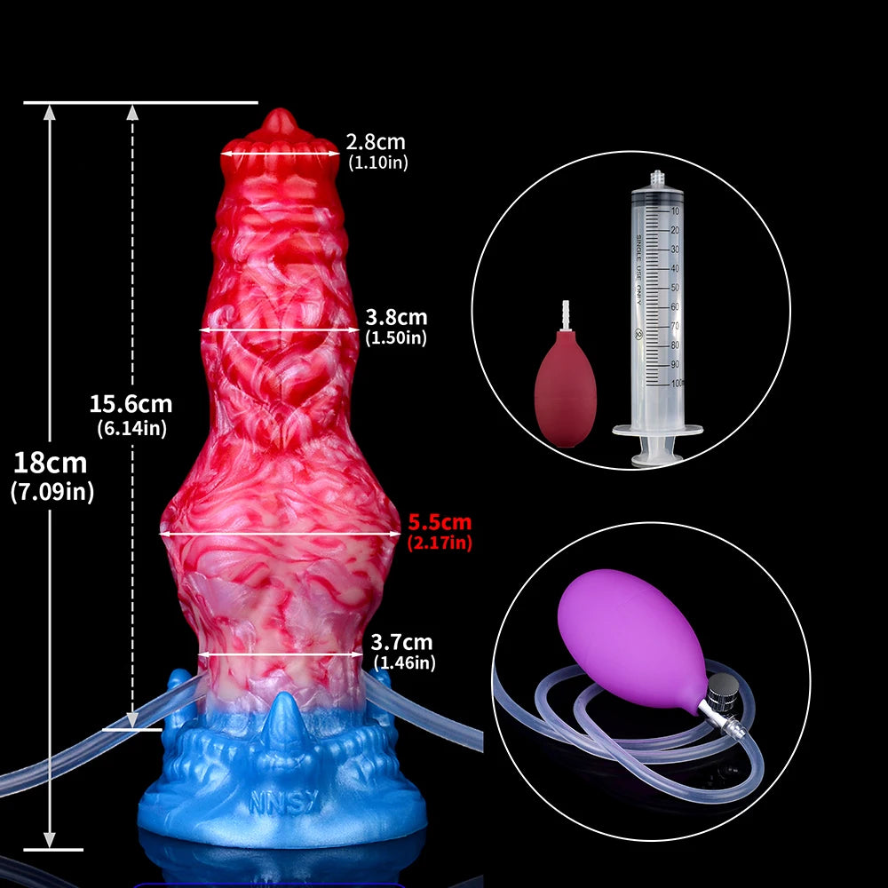 XXL Squirting-Dildo mit aufblasbarem Knoten