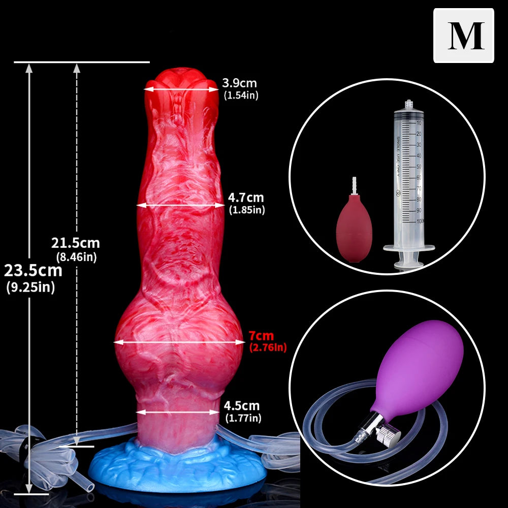 XXL Squirting-Dildo mit aufblasbarem Knoten