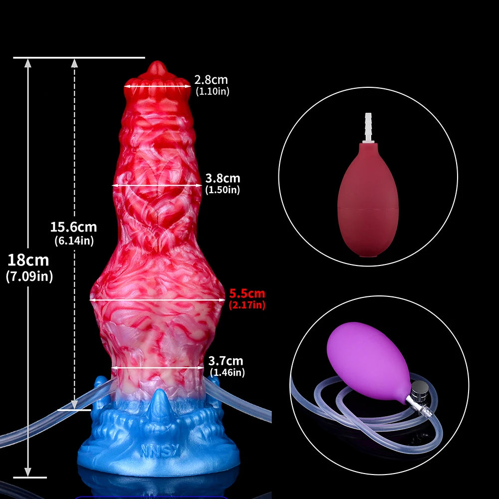 XXL Squirting-Dildo mit aufblasbarem Knoten