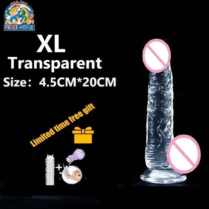 Transparenter Jelly-Dildo – 7 Größen von XS bis XXL