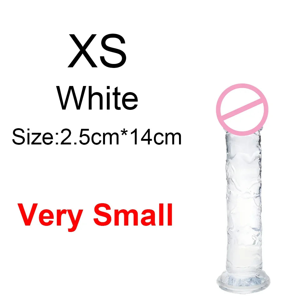 Transparenter Jelly-Dildo – 7 Größen von XS bis XXL