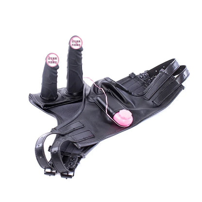 Strap-On Doppeldildo mit Vibration