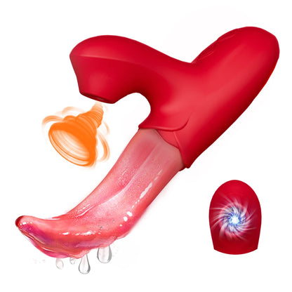 Rosen-Vibrator mit Saug- & Zungenfunktion